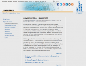 Program page for M.A. in Computational Linguistics